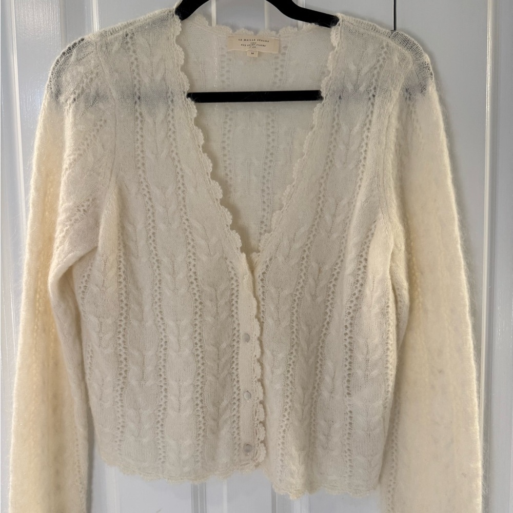 Sezane cream cardigan